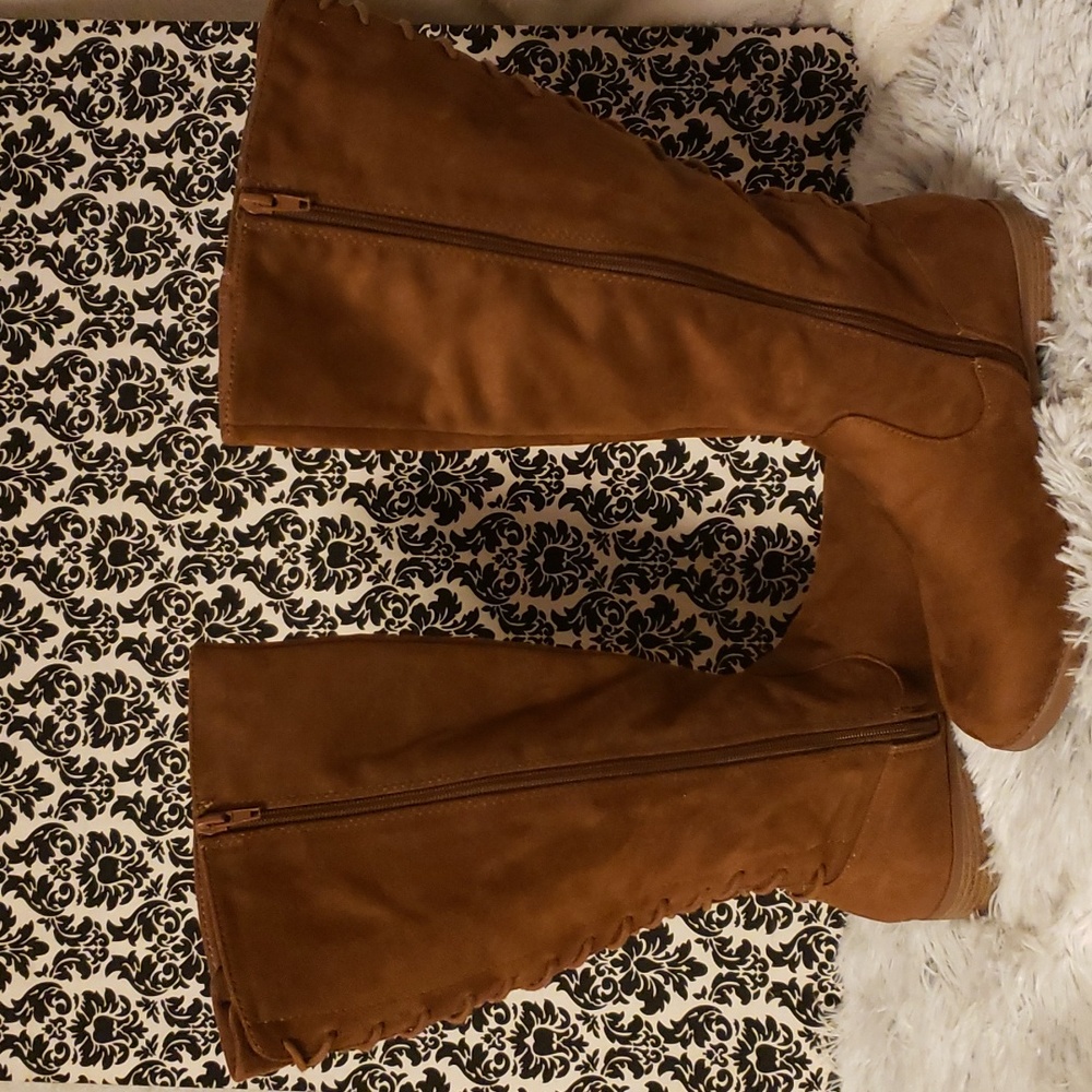 Knee High Boots with String Back